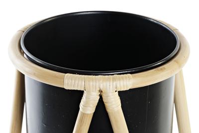 Grondlegger DKD Home Decor Natuurlijk Zwart Metaal Koloniaal Bamboe (26 x 26 x 40 cm)