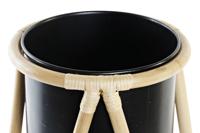 Grondlegger DKD Home Decor Natuurlijk Zwart Metaal Koloniaal Bamboe (26 x 26 x 40 cm) - thumbnail