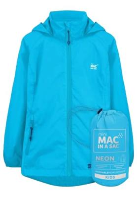 Mac in a sac Jack Mac Kids Regenjas Kinderen Neon Blue 8/10 yrs - thumbnail