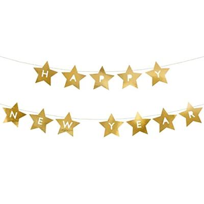 Letter Banner Happy New Year Gouden Sterren