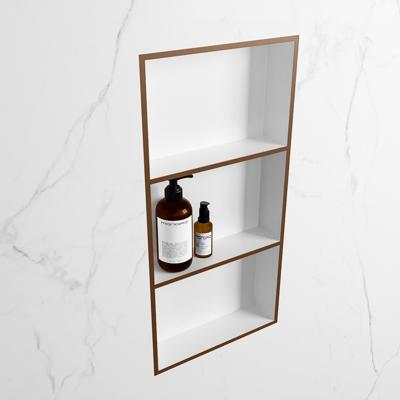 MONDIAZ EASY Nis 59,5x29,5cm in solid surface kleur Rust | Talc. 3 vakken geschikt voor in- of opbouw MONDIAZ EASY Nis 59,5x29,5cm in solid surface kleur Rust | Talc. 3 vakken geschikt voor in- of opbouw