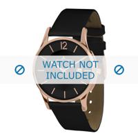 Jacques Lemans horlogeband 1-1850G Leder Zwart - thumbnail