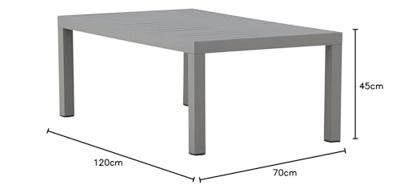 Nohr Loungetafel 'Lasheka' 120 x 70cm, kleur Khaki Nohr Loungetafel 'Lasheka' 120 x 70cm, kleur Khaki