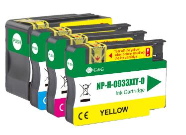 G&G Inktcartridge Compatibel Zwart, Cyaan, Magenta, Geel NP-H-0932XLBK/933XLCMY GP-H932XLBK/933XLCMY-4P