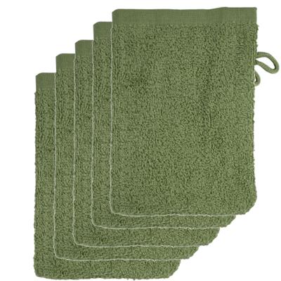The One Washandjes Olive Green - 10 stuks