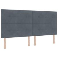 Boxspring bed met matras Donkergrijs 200 x 200 cm Fluweel - thumbnail
