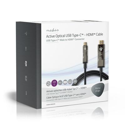 Nedis Actieve Optische USB-Kabel | USB-C Male | HDMI | 30 m | 1 stuks - CCBG6410BK300 CCBG6410BK300 Nedis Actieve Optische USB-Kabel | USB-C Male | HDMI | 30 m | 1 stuks - CCBG6410BK300 CCBG6410BK300