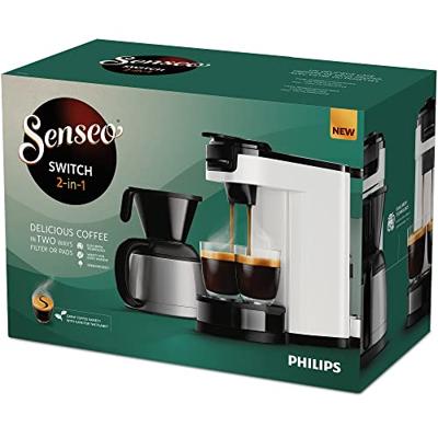 Coffee Machine 2 in 1 senseo switch Philips HD6592/05, 2 in 1 met filter en pod, geïsoleerde verzen, crema plus