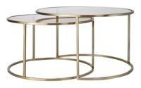Light & Living Salontafel 'Duarte' Set van 2 stuks, kleur Goud/Lichtbruin - thumbnail