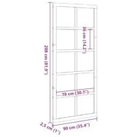 Schuifdeur Wasbruin 90 x 210 cm Massief grenenhout - thumbnail