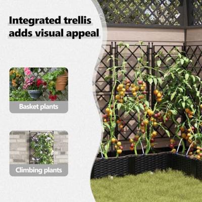 Tuin Bloempot 5 pcs Zwart Staal