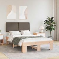 Bedframe met Gevoerd Hoofdgedeelte Taupe 120 x 200 cm - thumbnail