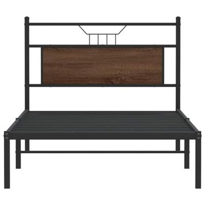 Bedframe zonder matras bewerkt hout bruin eikenkleur 100x200 cm Bedframe zonder matras bewerkt hout bruin eikenkleur 100x200 cm