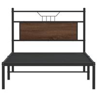 Bedframe zonder matras bewerkt hout bruin eikenkleur 100x200 cm - thumbnail