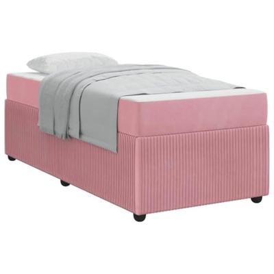Bedframe met matras Roze 100 x 200 cm Stof