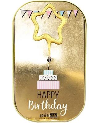 Sterretje met Happy Birthday Gold Wondercake Sterretje met Happy Birthday Gold Wondercake