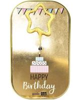 Sterretje met Happy Birthday Gold Wondercake - thumbnail