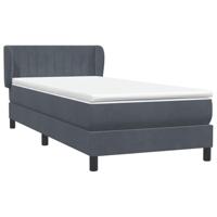 Boxspring met matras fluweel donkergrijs 80x220 cm - thumbnail
