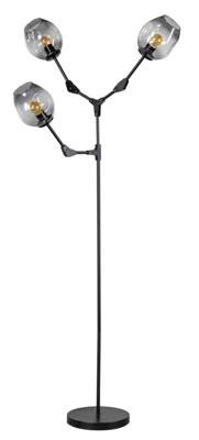 ETH Design vloerlampLime 3-lichts zwart met smoke glas - 05-VL8378-30