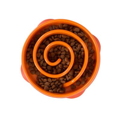 SLO-BOWL FEEDER MINI CORAL SPIRAAL ORANJE 22X22X5 CM
