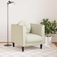 Fauteuil met kussen fluweel crmekleurig - thumbnail