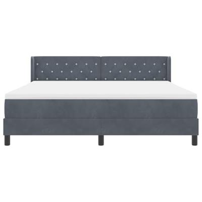 Boxspringbed met Matras Donkergrijs 180x200 cm Fluweel