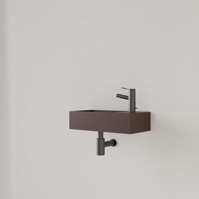 Fontein Gliss Design Nano 36x18x9 cm 1 Kraangat Rechts Choco Bruin