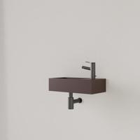 Fontein Gliss Design Nano 36x18x9 cm 1 Kraangat Rechts Choco Bruin - thumbnail