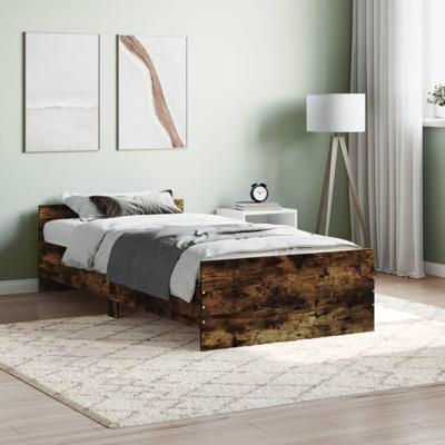 Bedframe zonder matras hout gerookt eikenkleurig 90x190 cm Bedframe zonder matras hout gerookt eikenkleurig 90x190 cm