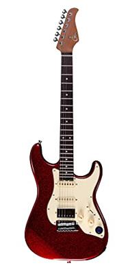 Mooer GTRS Guitars Standard 800 Metal Red Intelligent Guitar met gigbag