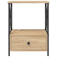 Nachtkastjes 2 st 50x41x65 cm bewerkt hout sonoma eikenkleurig - thumbnail