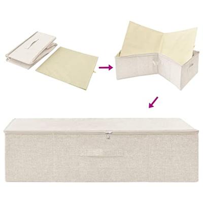 VidaXL Opbergboxen 2 st 70x40x18 cm stof crèmekleurig VidaXL Opbergboxen 2 st 70x40x18 cm stof crèmekleurig