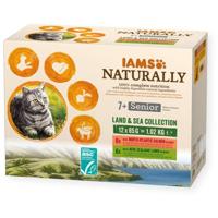 IAMS Naturally Senior Land & Sea Collection - nat kattenvoer - 12 x 85g - thumbnail