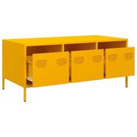 Salontafel 101,5x50x43,5 cm koudgewalst staal mosterdgeel - thumbnail