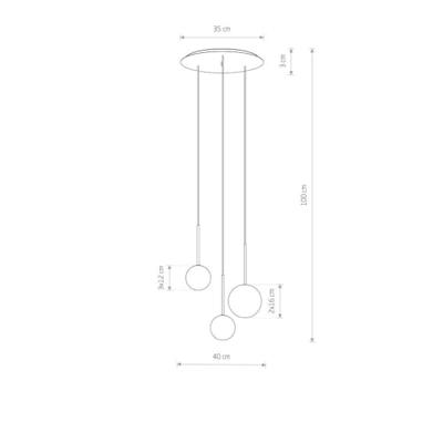 Lyora Glazen plafondlampKaro 3x wit glas - 10304