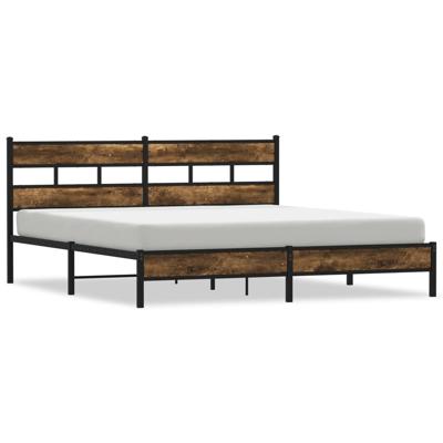 Bedframe zonder matras metaal gerookt eikenkleurig 200x200 cm