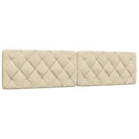 Bedframe zonder matras stof crèmekleurig 200x200 cm - thumbnail