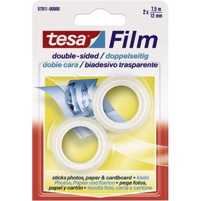 tesa 57911-00000-01 Dubbelzijdige tape tesafilm Transparant (l x b) 7.5 m x 12 mm 2 stuk(s)