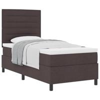Boxspringbed met matras Donkerbruin 90 x 200 cm Stof - thumbnail