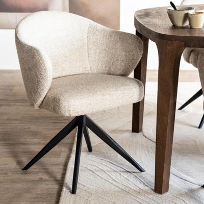 Eleonora Draaibare Eetkamerstoel 'Connor' kleur Beige Eleonora Draaibare Eetkamerstoel 'Connor' kleur Beige