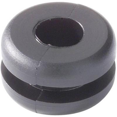 HellermannTyton HV1301-PVC-BK-M1 Kabeldoorvoering Klem-Ø (max.) 8 mm Plaatdikte (max.) 1 mm PVC Zwart 1 stuk(s)