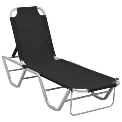 Ligbed aluminium en textileen zwart Ligbed aluminium en textileen zwart