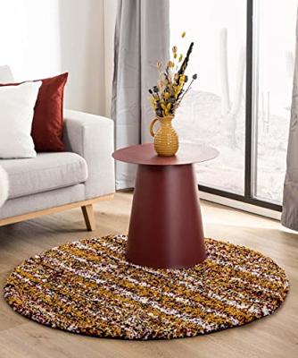 Boho&me Rond hoogpolig vloerkleed strepen Artisan - multi|okergeel -