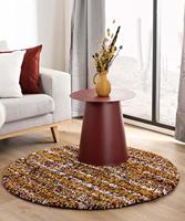 Boho&me Rond hoogpolig vloerkleed strepen Artisan - multi|okergeel - - thumbnail