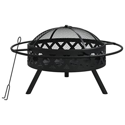 VidaXL Vuurplaats met pook xxl 70 cm staal