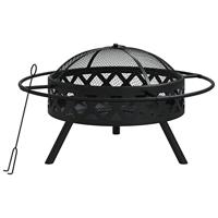 VidaXL Vuurplaats met pook xxl 70 cm staal - thumbnail
