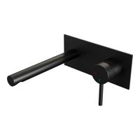 BRAUER Stripe Inbouw Wastafelmengkraan - rechte uitloop en afdekplaat model A1 - mat zwart 5-S-330 - thumbnail