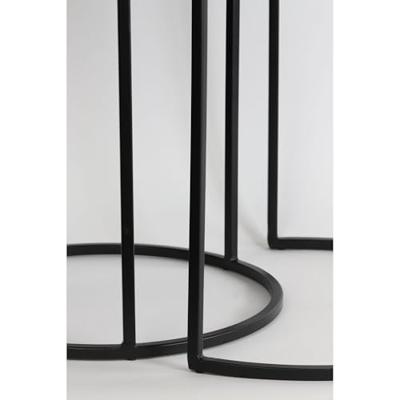 Light & Living Bijzettafel 'Talca' Set van 2 stuks, 40/50cm, kleur Antiek Koper/Zwart