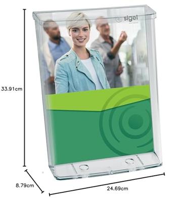 Sigel LH325 Folderhouder Acrylglas helder DIN A4 staand 1 stuk(s) Aantal vakken: 1 (b x h x d) 247 x 339 x 88 mm Sigel LH325 Folderhouder Acrylglas helder DIN A4 staand 1 stuk(s) Aantal vakken: 1 (b x h x d) 247 x 339 x 88 mm