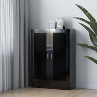 vidaXL Boekenkast 82,5x30,5x115 cm spaanplaat hoogglans zwart - thumbnail